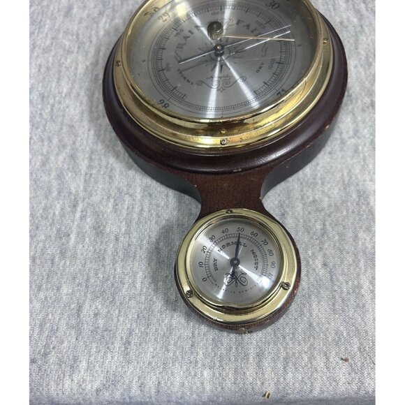 Vintage Barometer Whitehall Wall Weather Station Style with Brass Peak Spindle B - Picture 2 of 5
